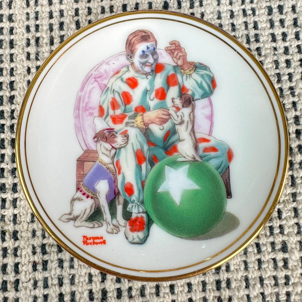 Norman Rockwell Mini Plate Limited Edition Clown 1983 Decorative Collector